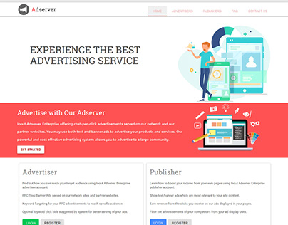 Ad server Webpage UI Design