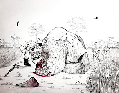 Poaching Pen and Ink Illustration