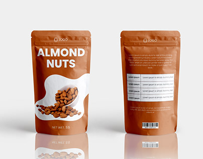 almond nuts pouch design