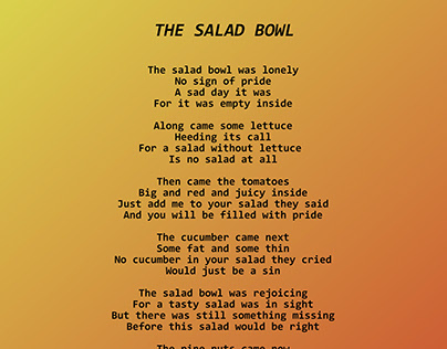 The Salad Bowl Poem