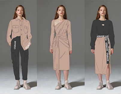 Fashion design of minimalist clothes for IQ Base brand