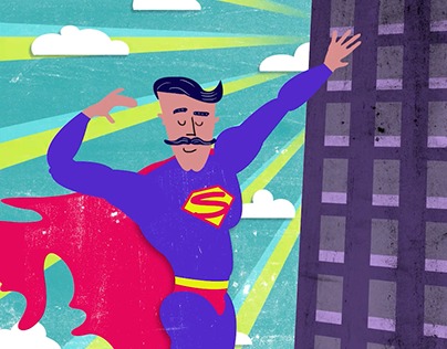 Dads are Super heroes (animation, GIF)