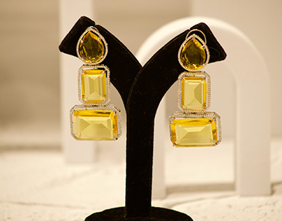 Yellow doublet earrings 2