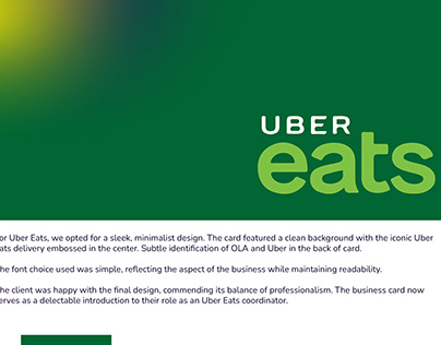 Uber eats business card