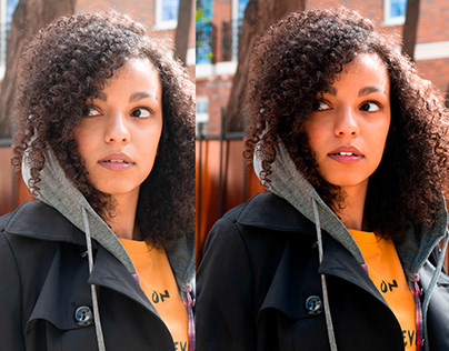 color correction and retouching of skin and clothes