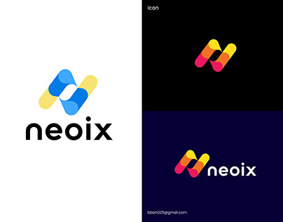 Neoix Logo and N Letter Branding Design concept
