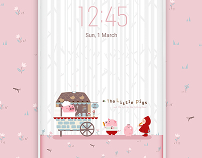 Smartphone Theme Illustration_Little Pigs (AOD)