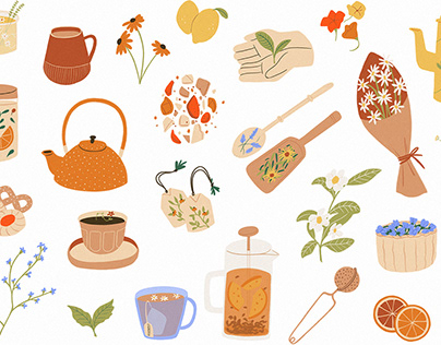 Herbal Tea Illustration Bundle