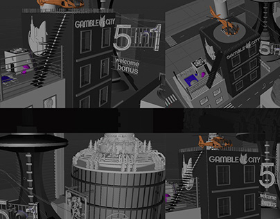 3D modeling night city
