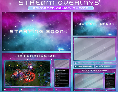 Project thumbnail - Galaxy Animated Twitch Overlay