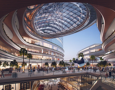 Retail/shopping mall commercial renderings by Lifang