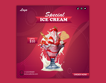 Ice cream ads poster design