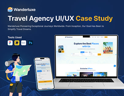 Project thumbnail - Wanderluxe Travel Agency Concept UI/UX Case Study
