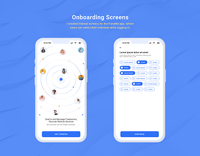Onboarding screens of FoneMe applications