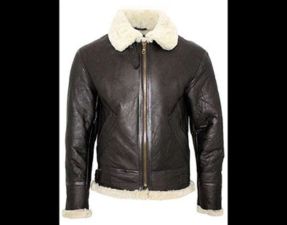 B3 Sheepskin Shearling Black Leather Jacket