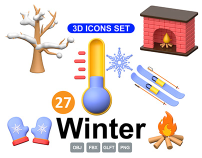 Winter 3D icon Set ✨