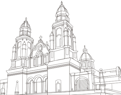 Ilustración Digital del la Iglesia del Quinche.