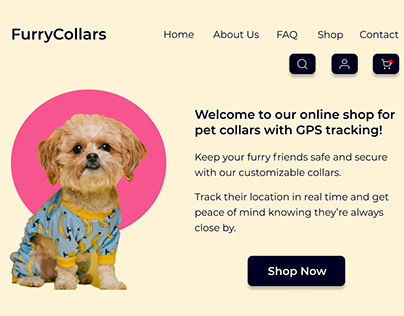 Furry Collars Desktop Website
