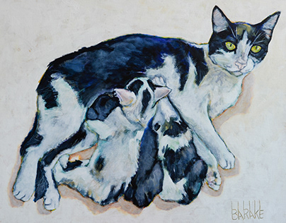 CAT MATERNITY , acrilics on canvas