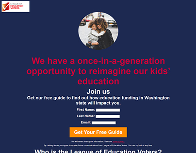 League of Education Voters McCleary Landing Page
