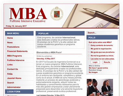 Propuesta Sitio Web MBA Pucv (Joomla)