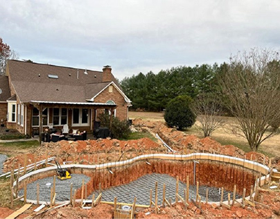 Pool construction near North Carolina
