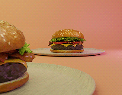 Burger made in Blender