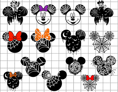 Mickey Mouse Spider Web SVG