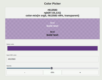 Project color picker UI/UX