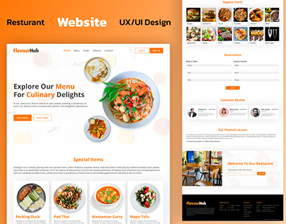 Resturant Website Landing Page UX/UI Design
