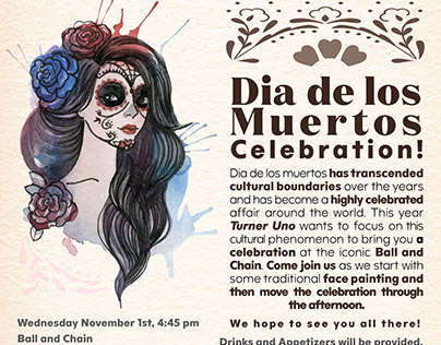 Invitation for Turner One, Dia de los Muertos