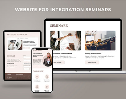 Website design for integration seminars in Germany