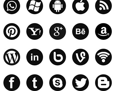 Black & White Web Flat Icon Design