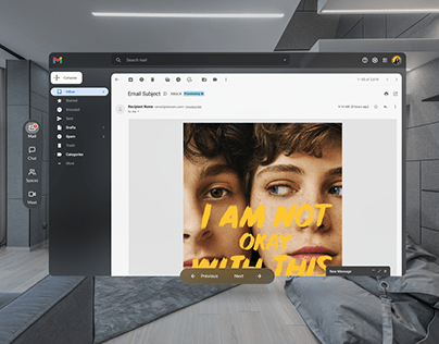 Gmail's visuals for vision pro.
