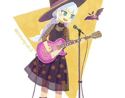 witch playing guitar