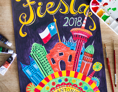 Hand-painted Fiesta poster