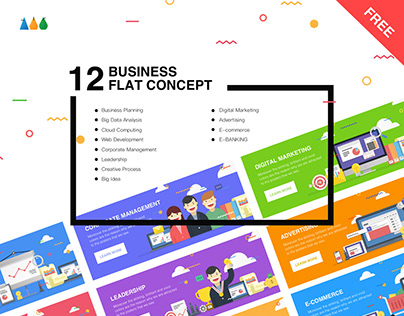 12 Business Flat Concept