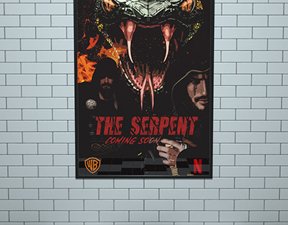 the serpent film poster on mokup