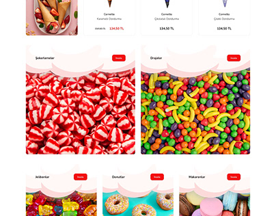 UI-UX Şekerleme Markası Masaüstü ve Mobil Görünüm