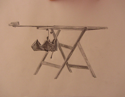 Desenho à vista de um cavalete