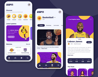 Sports News App Design-UIDesignz