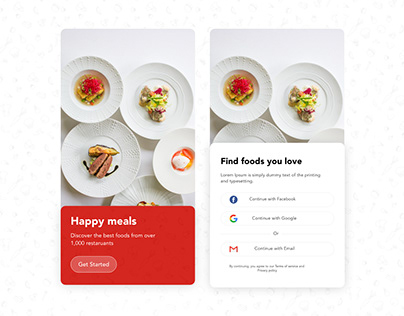 Food App - Sign up Page