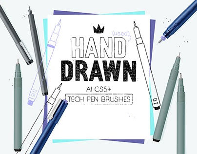 Technical pen brushes for Adobe Illustrator.
