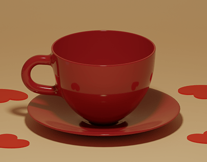 High Poly Cute Coffee Cup 3D model