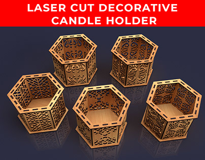 laser cut decorative candle holder