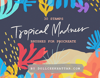 Project thumbnail - Tropical madness Procreate Brushset - free