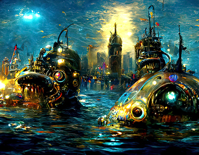 Steampunk Submarines | AI ART