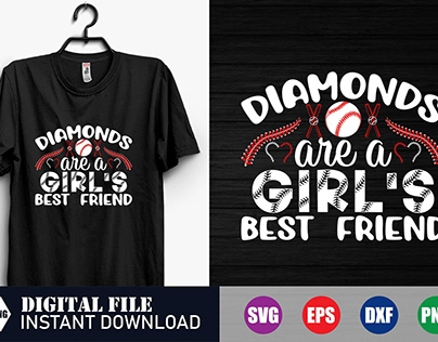 Diamonds are a girl's best friend t-shirt design