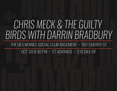 Chris Meck & The Guilty Birds w/Darrin Bradbury Poster