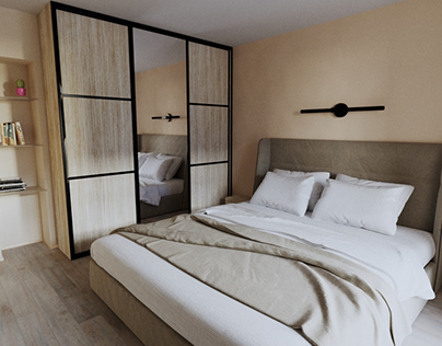 3D rendering of a bedroom